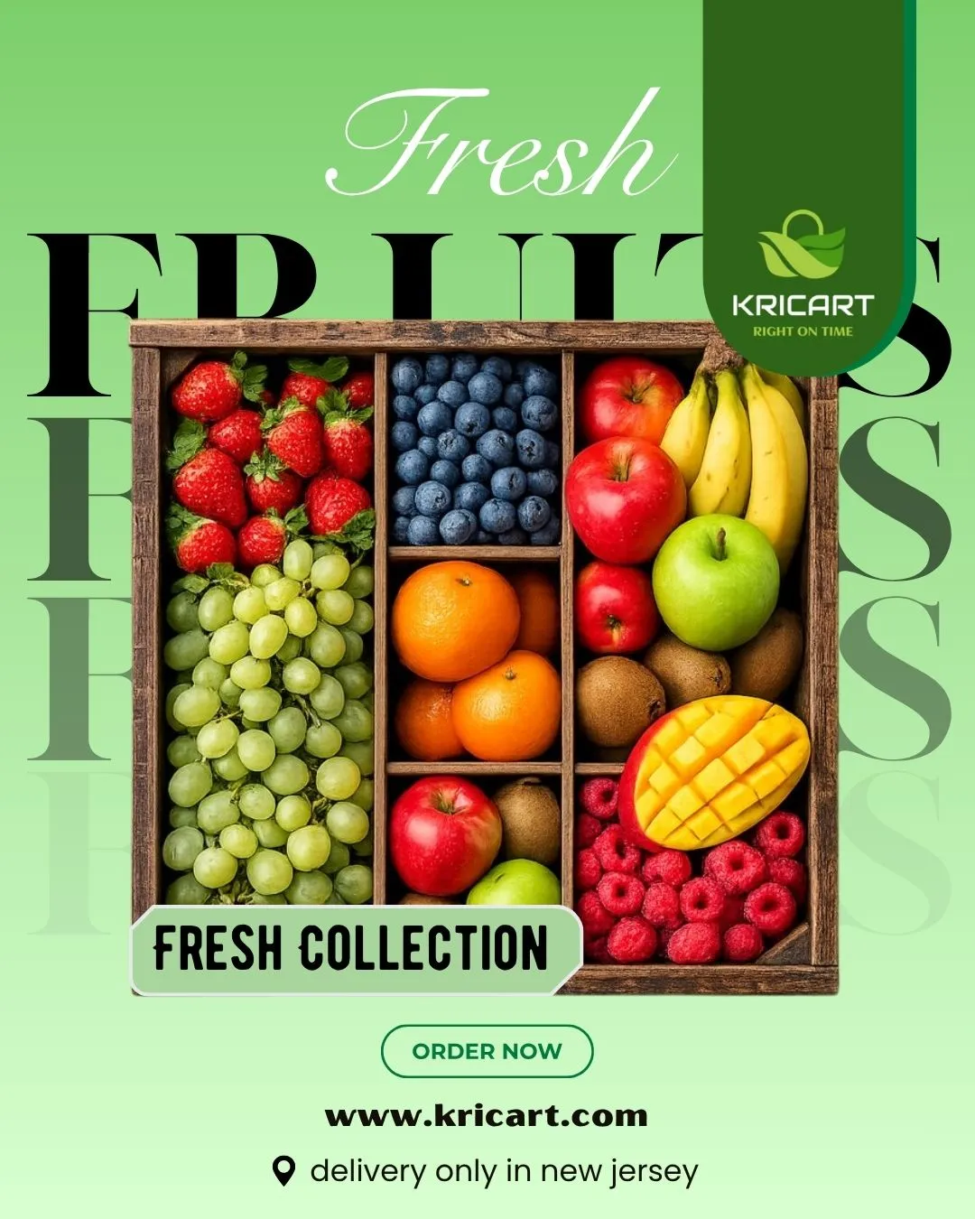 Fresh fruits delivery social post